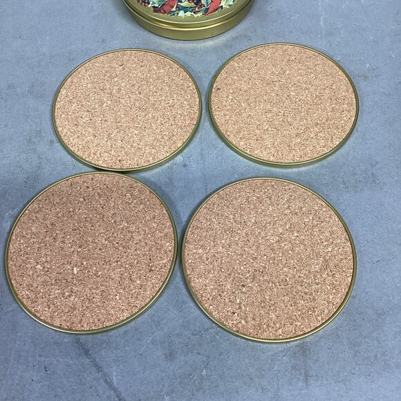 Vintage Metropolitan Museum Of Art Red Floral Coasters In Tin - Picture 6 of 8